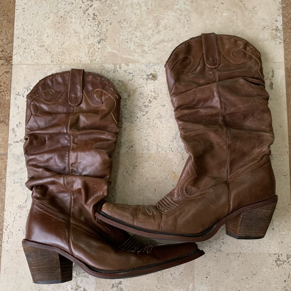 Leather boots